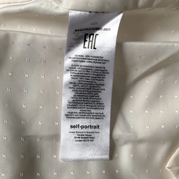 SELF PORTRAIT NWOT Cream Boucle with Gold Tinsel Blazer Jacket size 6 - Picture 11 of 13